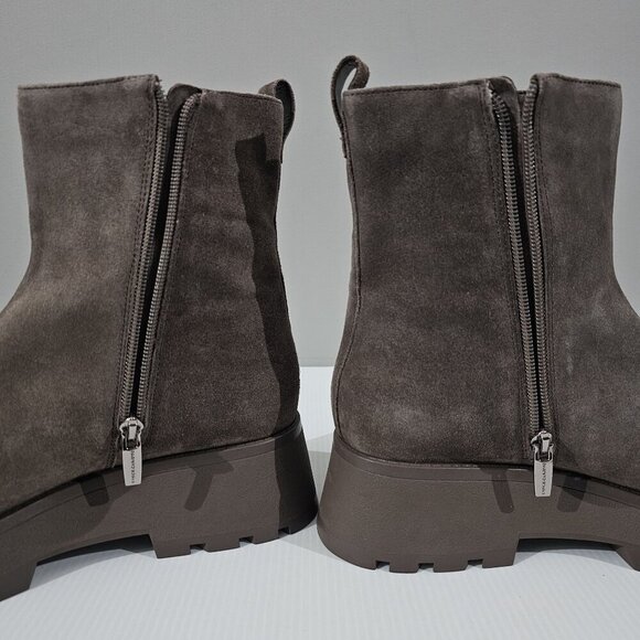 NEW Vince Camuto Neframes Ankle Boot Womens 9.5 Dark Taupe Suede Chunky Platform - Picture 4 of 14